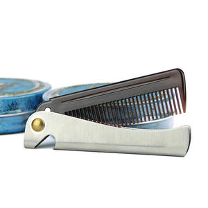 Ventes directes d'usine logo <span class=keywords><strong>laser</strong></span> couleur personnalisé 304 peigne à cheveux en acier peigne à <span class=keywords><strong>barbe</strong></span> pliant peigne de poche portable - Product Image 5