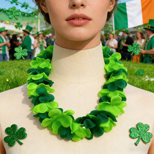 Décorations pour la fête de la Saint-<span class=keywords><strong>Patrick</strong></span>, colliers pour fêtes irlandaises, guirlandes de fleurs pour le Mardi Gras, décorations de fête hawaïennes pour le Mardi Gras - Product Image 3