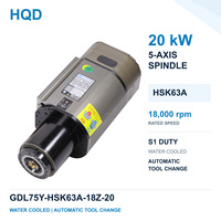 Mandrins refroidis par eau HQD 5 axes ATC ISO30 HSK63F HSK63A HSK63E pour routeurs CNC et usinage robotisé GDL65-HSK63F-24Z/12