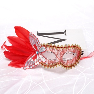 DAMAI New Masquerade Mask for Women with Feather Women Venetian Mask for Masquerade Party Mardi Gras Halloween Cosplay Christmas - Product Image 5
