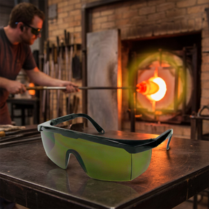 Meilleures ventes de lunettes de sécurité laser demi-monture en nylon Protection des yeux anti-UV avec branche réglable pour la vente en gros - Product Image 1