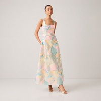 Robe florale gothique A12306 pour femme - Style européen et américain, col en V, bretelles fendues, style Spicy Girl, en velours côtelé