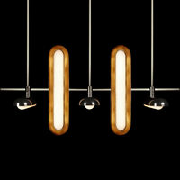 XZ Vintage Nordic Industrial Dark Deconstructivist Glowing Glass Capsule Brass Rhythm and Syncopation Lustres Pendant Light