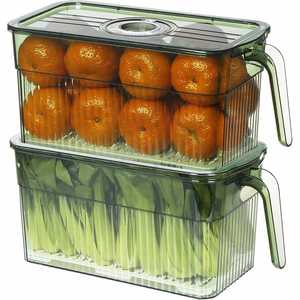 Transparent <b>Kitchen</b> Pet Food <b>Storage</b> <b>Box</b> Bins Stackable Refrigerator Organizer Fridge Organizer Set With Handle - Product Image 1