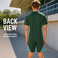 Ensemble de sport personnalisé pour jeunes joueurs de football, manches courtes, col en V, couleurs contrastées, pour l'entraînement et les matchs des équipes de football junior