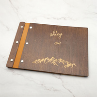 Carpeta de Menú Personalizada de Lujo con Cubierta de Madera de Bambú y Correa de Cuero para Restaurante, Hotel, Bar de Vinos, Regalos de Bienvenida