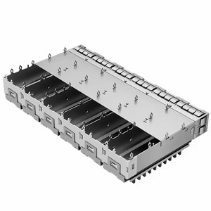 2198235-1 TE Reemplazo a través del orificio 1x6 Puertos EMI Blindado SFP + Jaula con disipador de calor Ajuste a presión Equipo de fibra óptica - Product Image 2
