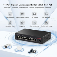 Harga Terjangkau Switch PoE Gigabit 8+2+1SFP Port 10/100/1000M untuk Titik Akses dan Kamera IP