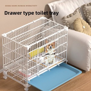 Hot Selling Indoor Pet Kennel <strong>Large</strong> Iron <strong>Cage</strong> with Small Wheels Button Closure Stacked Stackable Solid Pattern <strong>Dog</strong> Villa <strong>Cage</strong> - Product Image 3