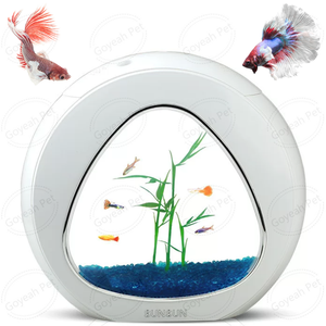 <span class=keywords><strong>Aquarium</strong></span> de bureau en acrylique de <span class=keywords><strong>1</strong></span> <span class=keywords><strong>gallon</strong></span> avec pompe de réservoir de poissons Betta et filtration-Bol à poisson de bureau pratique dans un emballage en boîte - Product Image 1