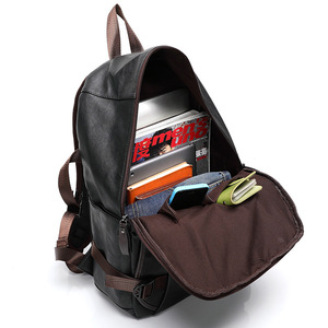 Mochila de cuero Pu de estilo vintage Mochilas para portátiles Mochilas deportivas informales para hombres - Product Image 4