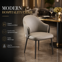 Chaises et tables de restaurant, chaise de salle à manger rembourrée à dossier en forme de baril, fauteuil avec pieds en métal pour hôtel, café, bar, salle de banquet, mobilier