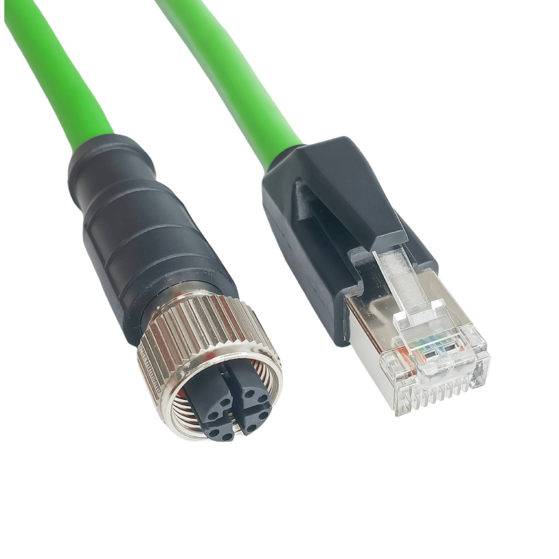 M12 to RJ45 8-core X-type female connector 0.3M