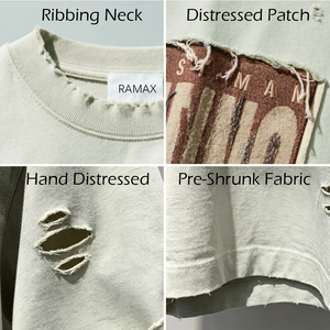 Camiseta RAMAX Extra Grande de Algodón para Hombre, Estilo Urbano, con Estampado Gráfico Personalizado, Cuello Redondo, Manga Corta, Ajuste Jersey Ecológico - Product Image 2