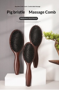Spazzola per Capelli Leggera in Legno <span class=keywords><strong>di</strong></span> Faggio con Cuscino d'Aria e Setole <span class=keywords><strong>di</strong></span> Cinghiale, Denti Arrotondati per la Cura Quotidiana del Cuoio Capelluto - Product Image 5