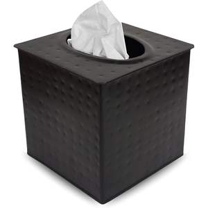 Couvercle de boîte à mouchoirs noir antique artisanal porte-distributeur carré martelé à la main résistant à la rouille et décoratif - Product Image 6