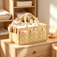 Organisateur de couches pour bébé, panier de rangement portable matelassé en forme de cœur, marron, résistant à l'eau, grande capacité, avec séparateurs amovibles, cadeau