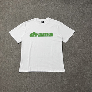 T-shirt d'été pour homme, style streetwear américain, hip-hop, coton, personnalisé, à manches courtes, motif 'Drama Call', pour rappeurs - Product Image 1