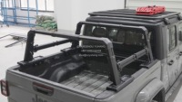 Support de barre de protection universel pour benne de camion, réglable, en alliage d'aluminium robuste, porte-échelle et boîte de rangement pour pick-up, capacité 500 kg