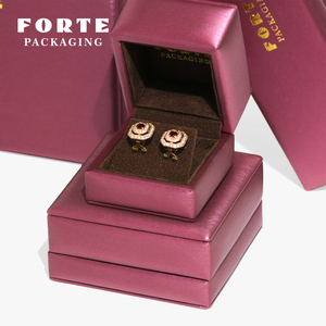 FORTE Custom Logo Engagement Wedding <b>Earring</b> Packaging Leather Jewellery Packaging Luxury Ring <b>Boxes</b> - Product Image 6