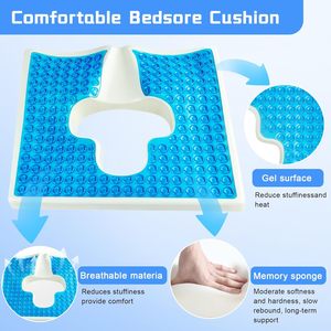 Coussin anti-escarres pour les fesses, respirant, en fibre, anti-escarres, pour les douleurs au coccyx, coussin en gel, coussin pour hémorroïdes - Product Image 2