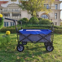 Carro Plegable de Acero de Cuatro Ruedas Reforzado OEM con Asa Extensible para Camping y Compras