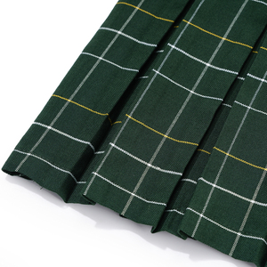 女の子用グリーンチェック柄ジャンパー制服ピナフォアドレス通気性コットン小中学生用 - Product Image 3