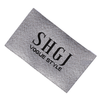 Étiquettes de vêtements personnalisées en tissu polyester tissé avec logo de marque, pliées à la fin, pour col