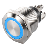 Interrupteur à bouton-poussoir étanche IP65 en aluminium 22 mm 10A 1NO1NC pour panneau de commande industriel et appareils électroménagers