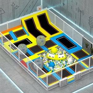 Parc de trampolines souple personnalisé clé en main avec filet de protection, espace de loisirs intérieur multifonctionnel pour sports extrêmes, zone à thème personnalisée - Product Image 3