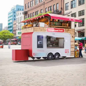 New Mobile Modern Fast Food Vending Trailer Truck For Sale Pink RED Black Yellow Green