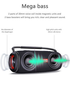 Altoparlante Bluetooth Portatile Impermeabile IPX6 da 40W con Logo Personalizzato, <span class=keywords><strong>Mega</strong></span> Bass e Luci LED RGB per Esterni - Product Image 4