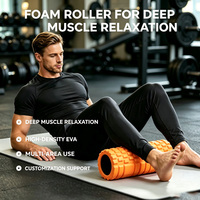 Rouleau de massage en mousse souple EVA haute densité, pratique et abordable, pour le yoga, le Pilates, le fitness et le soulagement corporel, ODM en gros
