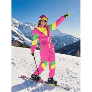 Mono de Mujer Estilo Años 80 y 90, Chaqueta Cortavientos de Manga Larga, Traje Deportivo de una Pieza, Poliéster de Peso Medio, Atuendo para Fiesta - Product Image 6