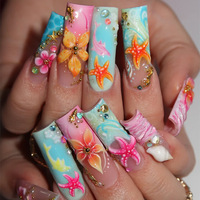 Faux ongles à presser en acrylique, style français, courts, naturels, 24 pièces, fabriqués à la machine et semi-artisanaux, vente en gros