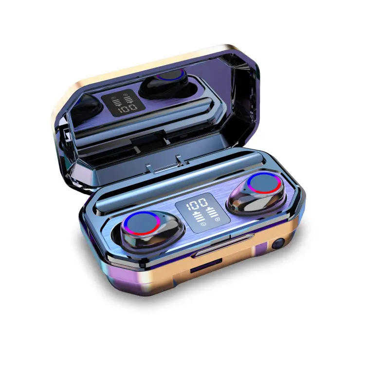 2000 Mah Battery Touch Mini 5.0 Bt M12 Gaming Earbuds,5 In1 Led Glowing Lighting Wireless Tws Ipx7 Waterproof Sports Earphone