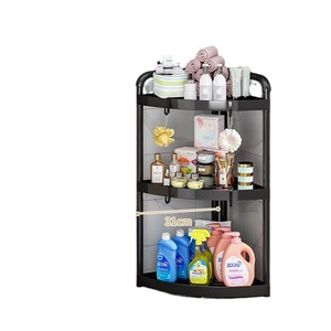 Estante de Almacenamiento para Baño en Forma de Esquina |   Organizador Independiente de 4 Niveles, Sin Perforaciones, Multiusos para Ducha, Cocina y Dormitorio - Product Image 5