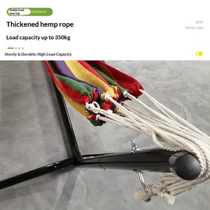 Outdoor Canvas Swing <b>Hammock</b> Portable Single Double Detachable <b>Camping</b> Hiking Household Recliner Goat Horn Bracket 300kg 260cm - Product Image 3