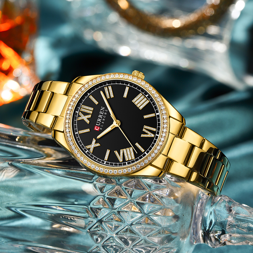 CURREN – montres de luxe pour femmes, montre-bracelet à Quartz et diamant pour dames et filles, mode, étanche, horloge
