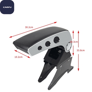 Caja de Almacenamiento Central Delantera de Lujo Carfu para Autos - Accesorios de Reposabrazos de Plástico Cromado y Cuero - Product Image 6