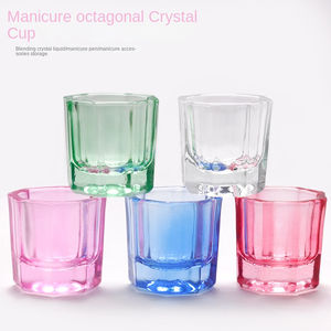 Venta al por mayor de vasos de cristal transparente octogonal vasos de cristal líquido Venta caliente Nail Art Gel acrílico taza - Product Image 2