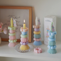 Bougies géométriques structurées standard pour diverses scènes de fêtes, bougies pratiques pour l'aménagement et le style