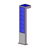 Lampe solaire moderne en acier inoxydable, éclairage de jardin à énergie solaire, lampe à led carrée pour l'extérieur