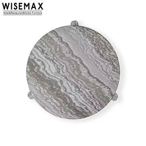 WISEMAX FURNITURE Muebles de Lujo Italianos, Mesa <span class=keywords><strong>Bella</strong></span> de Calacatta Viola, Sofás de Mármol Natural de Alta Gama, Mesa de Centro, Mesa de Café - Product Image 6