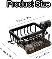 Organisateur de robinet d'évier de cuisine support d'éponge multifonction pour évier de cuisine support réglable sur le robinet pour tuyau d'eau rond