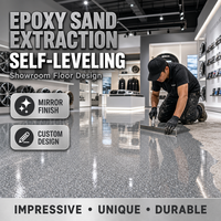 Peinture époxy autolissante pour sols, remplie de sable coloré, antidérapante, pour revêtement de sol en béton d'atelier et d'usine