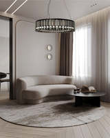 Luminaire suspendu nordique moderne - Lustre rond de luxe en verre fait à la main à LED pour hall d'hôtel ou salon