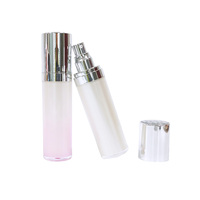 Botella Acrílica con Tapa Plateada para Cuidado de la Piel, 30ml 50ml 120ml, Botella de Plástico Vacía Blanca con Bomba para Loción