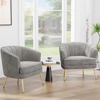 Fauteuil Moderne en Métal Doré et Tissu Velours pour la Maison, la Salle à Manger, le Bureau, le Café, le Salon, l'Hôtel – Vente en Gros