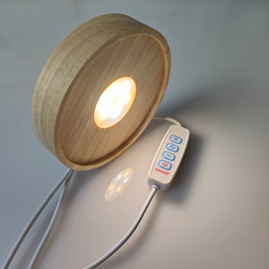 10cm vòng khuếch tán Hội Đồng Quản trị LED bằng gỗ ánh sáng cơ sở cho pha lê hiển thị Glass <span class=keywords><strong>cup</strong></span> trang trí bức tượng nhỏ ánh sáng cơ sở đèn bàn - Product Image 4